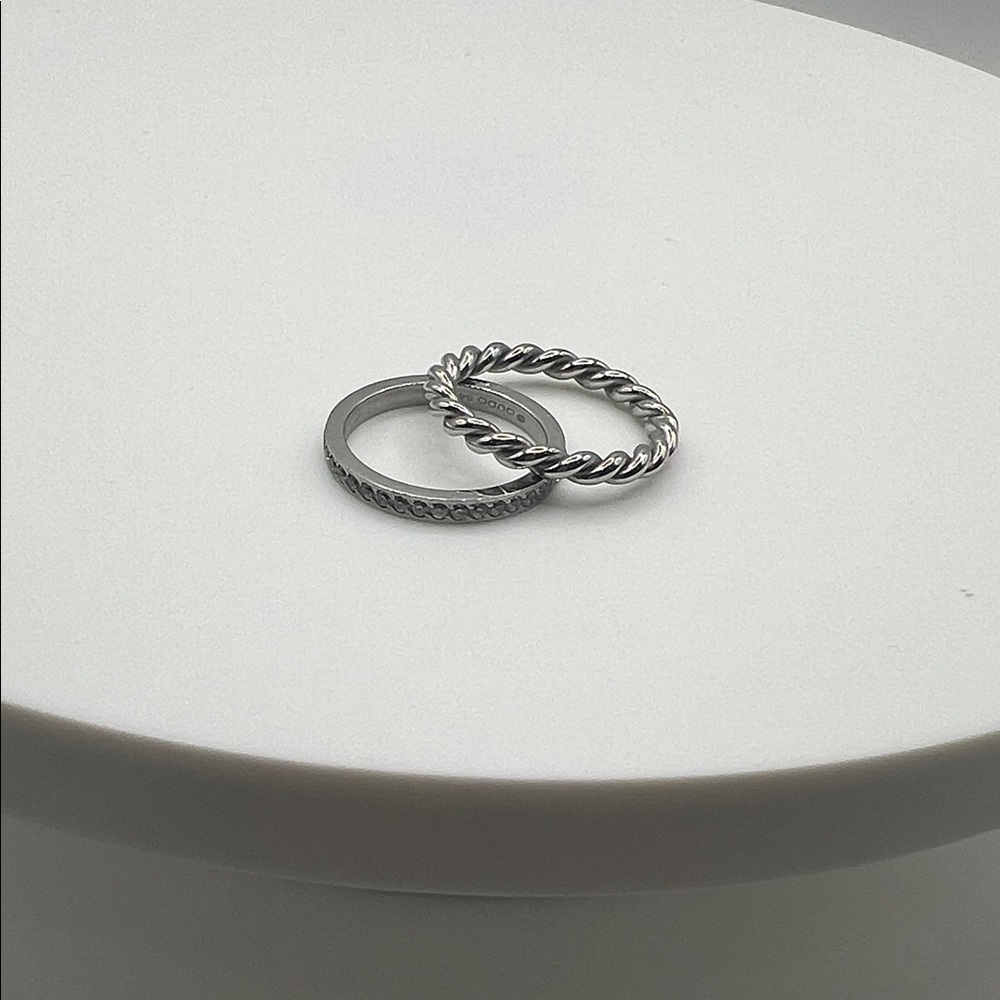 202.‎ QUDO set of 2 stainless steel stackable rings